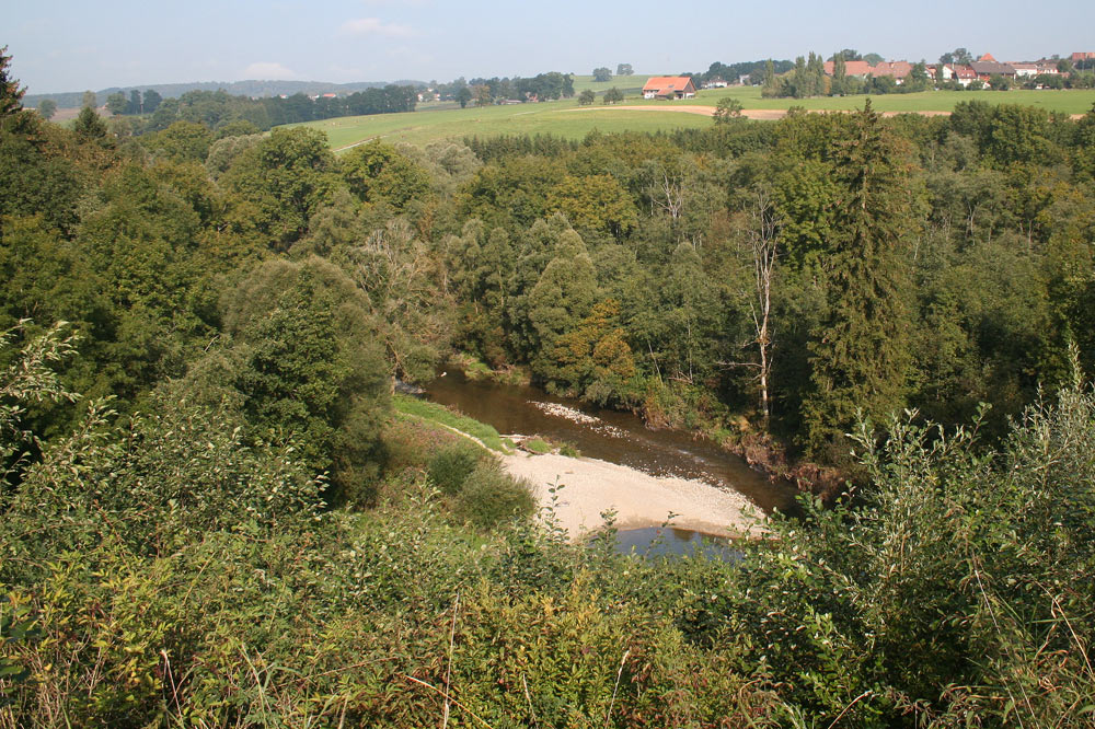 Vue d'avion de la zone alluviale d'Autigny